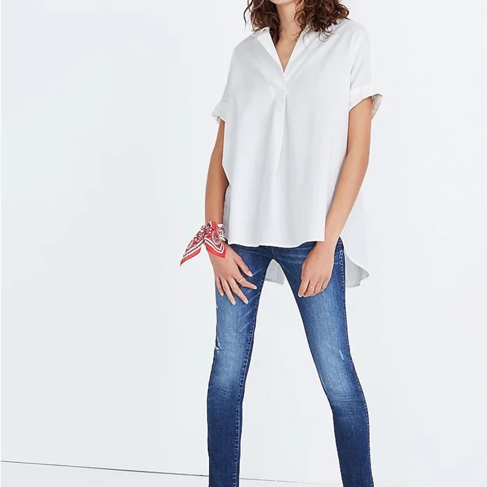Madewell White Button Back Shirt
